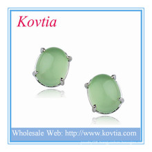 Natural Green jade earrings fashion jewelry stud earrings wholesale